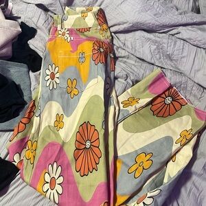 Hippie style straight leg jeans